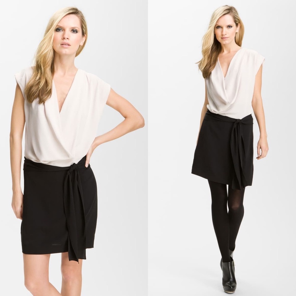 DVF Reara Silk Color Block Dress - Picture 1 of 10
